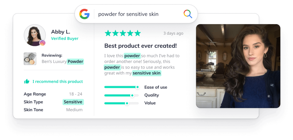 A customer review of a product to show how reviews help SEO 