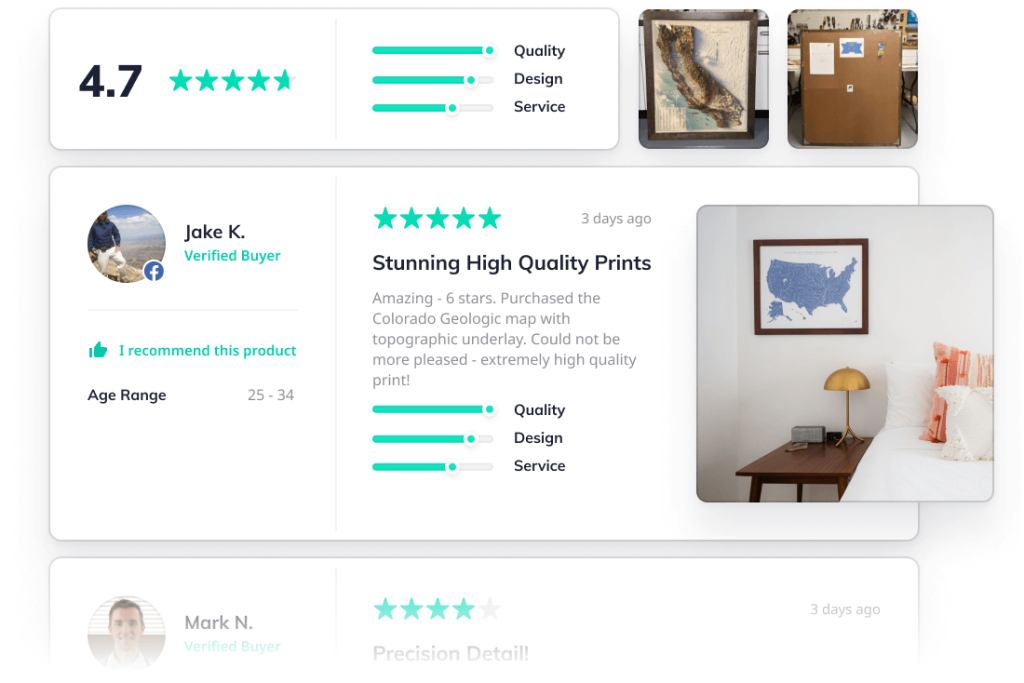 A high-quality review with product and customer attributes to help build customer trust